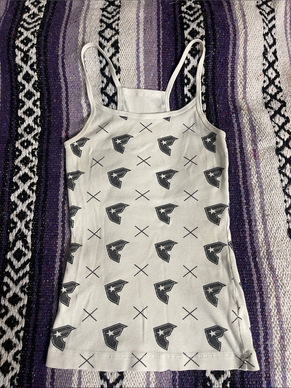 FAMOUS MOTOCROSS- VINTAGE Y2K EARLY 2000’S bridge graphic spaghetti strap TANK